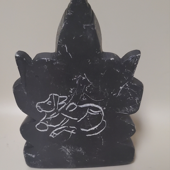 Ganesha Elephant Hindu God black stone statue - Picture 7 of 10